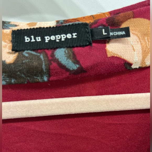 Blu Pepper Burgundy Floral Dress - Picture 2 of 2